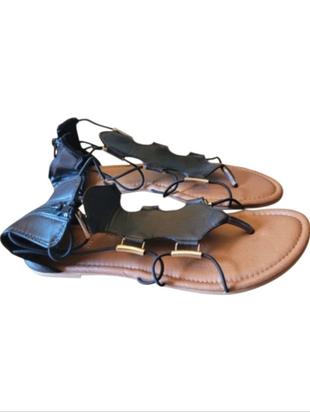 🥳5/$25!🥳 New Black Leather Strappy Gladiator Sandals
